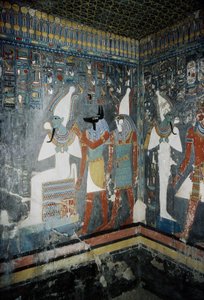 Luxor, Tebas: Valle de los Reyes, tumba de Horemheb (-1343 - -1314), faraón egipcio en la que aparece la diosa Isis.
