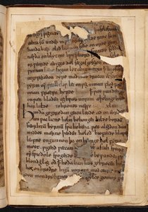 Una página de Beowulf de folios a veces llamado The 