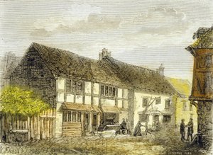 Lugar de nacimiento de William Shakespeare (grabado en color)