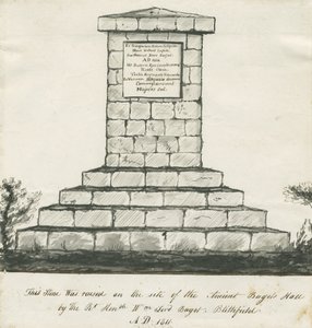 Blithfield - Memorial en el sitio del Antiguo Bagots Hall de School English