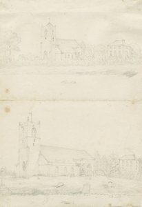 Iglesia de Blymhill: dibujos a lápiz, nd [1797] de School English