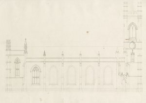 Iglesia de la Santísima Trinidad en Burton-upon-Trent: dibujo de School English