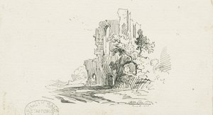 Croxden Abbey: dibujo a pluma y tinta, nd [?s. XIX] (dibujo) de School English