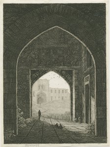 Castillo de Dudley - Casa de la puerta y entrada norte: grabado, nd [?siglo XIX]