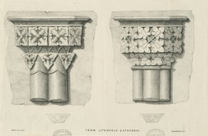 Interior de la Catedral de Lichfield - Follaje Tallado (litografía, s/f [?siglo XIX])