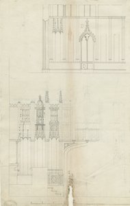 Interior de la Catedral de Lichfield - Extremo Oeste del Coro de School English