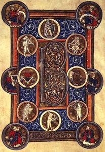 Lansdowne 420 fol.12v Salmo I con inicial habitada 