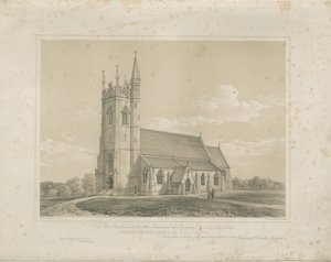 Leek - Iglesia de San Lucas: litografía, nd [?mediados del siglo XIX] de School English