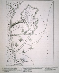 Plano de la derrota de la flota americana en el lago Champlain de School English