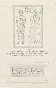 Iglesia de Sandon - Tumba de Hugh Erdeswicke y Elizabeth Harcourt de School English