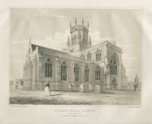 Stafford - Iglesia de Santa María: litografía tintada