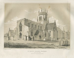 Stafford - Iglesia de Santa María: litografía tintada