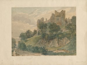 Castillo de Tamworth: dibujo en acuarela, nd [?siglo XIX] de School English