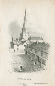 Iglesia de Uttoxeter - litografía de School English