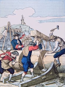 Astillero en la época de Luis XIV de School French