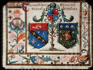 Escudos de armas de los barberos cirujanos y los farmacéuticos de School French