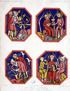 Corporación de los viticultores - vidriera de los vinateros de la Catedral de Le Mans de School French