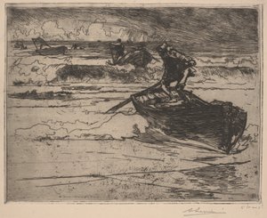 Pescadores huyendo de la tormenta