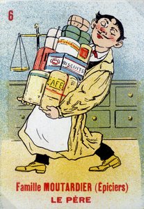 Juego de las Siete Familias: El padre de la Familia Moutardier (Tenderos). Musée de la Carte à Jouer, Issy-les-Moulineaux de School French