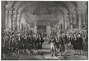 El general Bonaparte elegido el 25 de diciembre de 1797 en la sección de artes mecánicas de la sección de ciencias para reemplazar a Lazare Carnot en la academia de Ciencias en París de School French