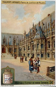Monumentos góticos: el palacio de justicia de Ruan - cromo. Liébig de School French