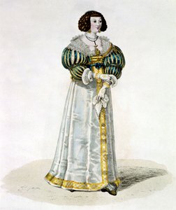 Louise de La Fayette alias Madame de Lafayette (grabado en color) de School French