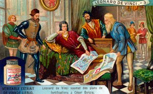 Ingeniero militar, La vida de Leonardo da Vinci, Tarjeta Liebig (impresión)