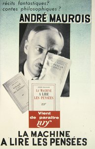 Póster publicitario de una novela de Andre Maurois, 
