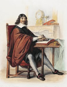 René Descartes (grabado en color) de School French