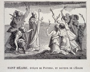 San Hilario, Obispo de Poitiers y Doctor de la Iglesia que murió en 367 de School French