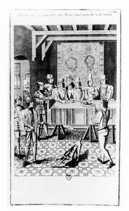 El arresto de Carlos II el Malo, Rey de Navarra, en 1356 (grabado) de School French