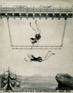 Trapecistas en la escalera peligrosa de School French