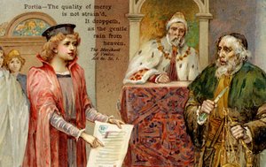 Acto IV, Escena I de "El mercader de Venecia" de William Shakespeare (imprimir) de School German