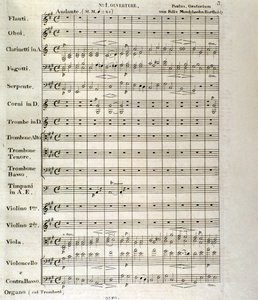 Primera página de la partitura de "Paulus", op. 36 de Felix Mendelssohn de School German