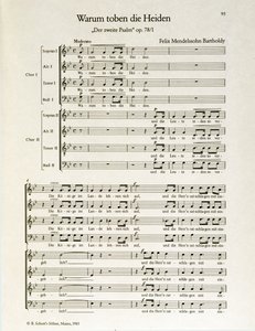 "Warum toben die Heiden" segundo salmo, op.38, por Felix Mendelssohn (litografía) de School German