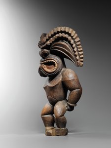 Figura hawaiana, estilo kona, que representa al dios de la guerra, ku ka ’ili moku, c.1780-1820 de School Hawaiian