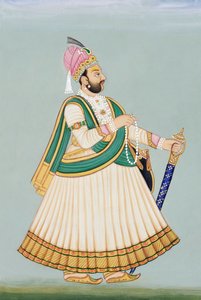 Pintura en miniatura del maharajá Sawai Jagat Singh, Jaipur de School Indian