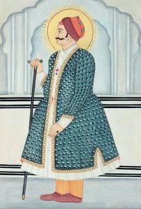 Pintura en miniatura del Maharajá Sawai Jai Singh Dos, Jaipur de School Indian