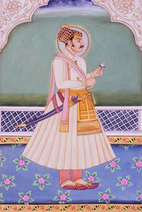 Pintura en miniatura de Mirza Raja Jai Singh, Jaipur de School Indian