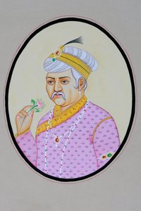 Pintura en miniatura del emperador mogol Akbar