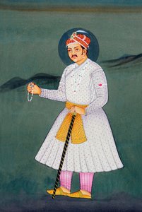 Pintura en miniatura del emperador mogol Akbar