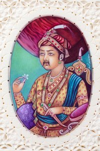 Pintura en miniatura del emperador mogol Akbar