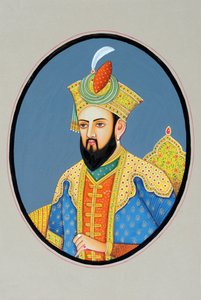 Pintura en miniatura del emperador mogol Babur