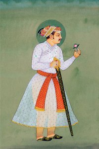 Pintura en miniatura del emperador mogol Jahangir de School Indian