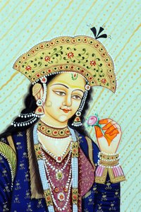 Pintura en miniatura de la reina mogol Mumtaz Mahal de School Indian