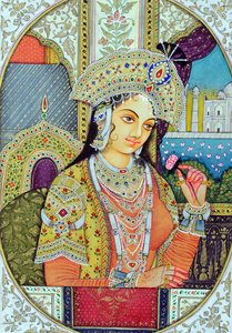 Pintura en miniatura de la reina mogol Mumtaj India Asia de School Indian