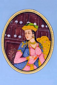 Pintura en miniatura de la reina Mumtaj Mahal India Asia de School Indian