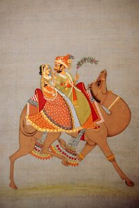 Pintura en miniatura sobre papel, Dhala Maru, Rajastán, India de School Indian