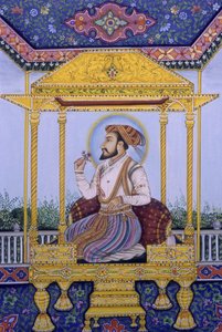Pintura en miniatura del emperador mogol Shah Jahan de School Indian