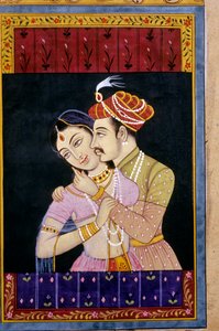Pintura mogol en miniatura, Escena de amor de School Indian
